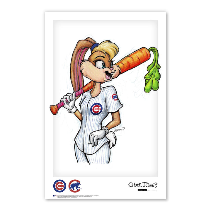 CHICAGO CUBS S. PRESTON LOLA BUNNY X CUBS ART PRINT Art Print S. Preston Art + Designs