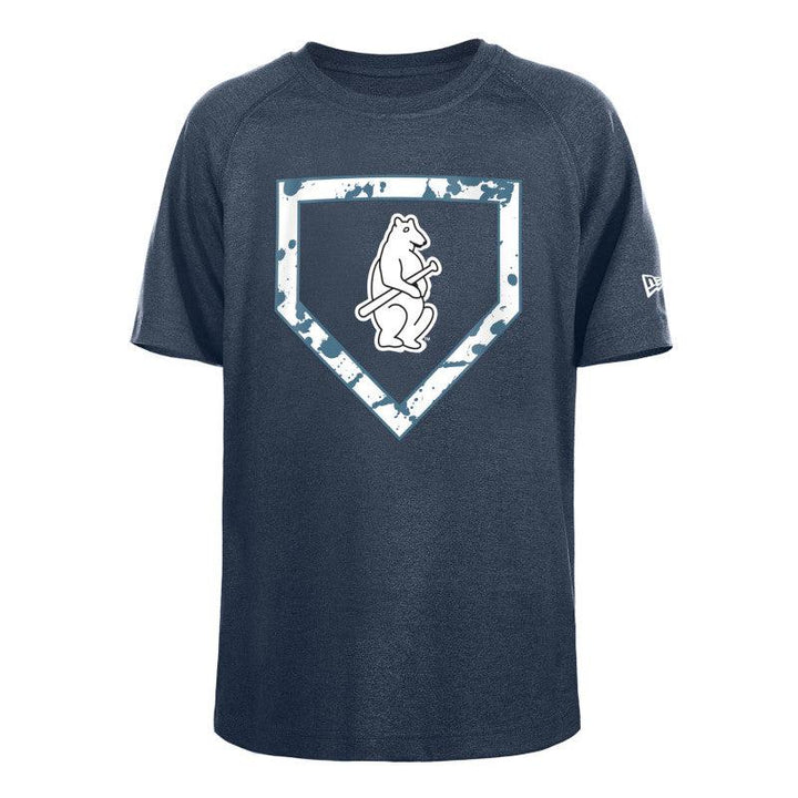 CHICAGO CUBS NEW ERA YOUTH 1914 DIAMOND SPLATTER NAVY TEE