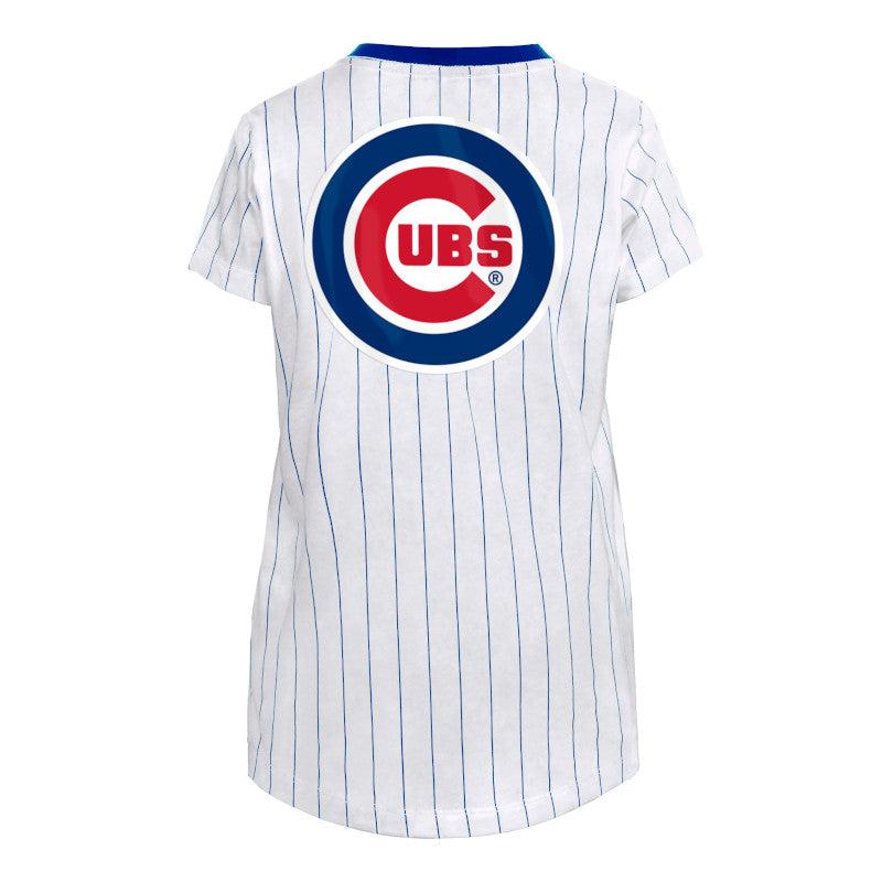 CHICAGO CUBS NEW ERA YOUTH PINSTRIPE SPARKLE TEE