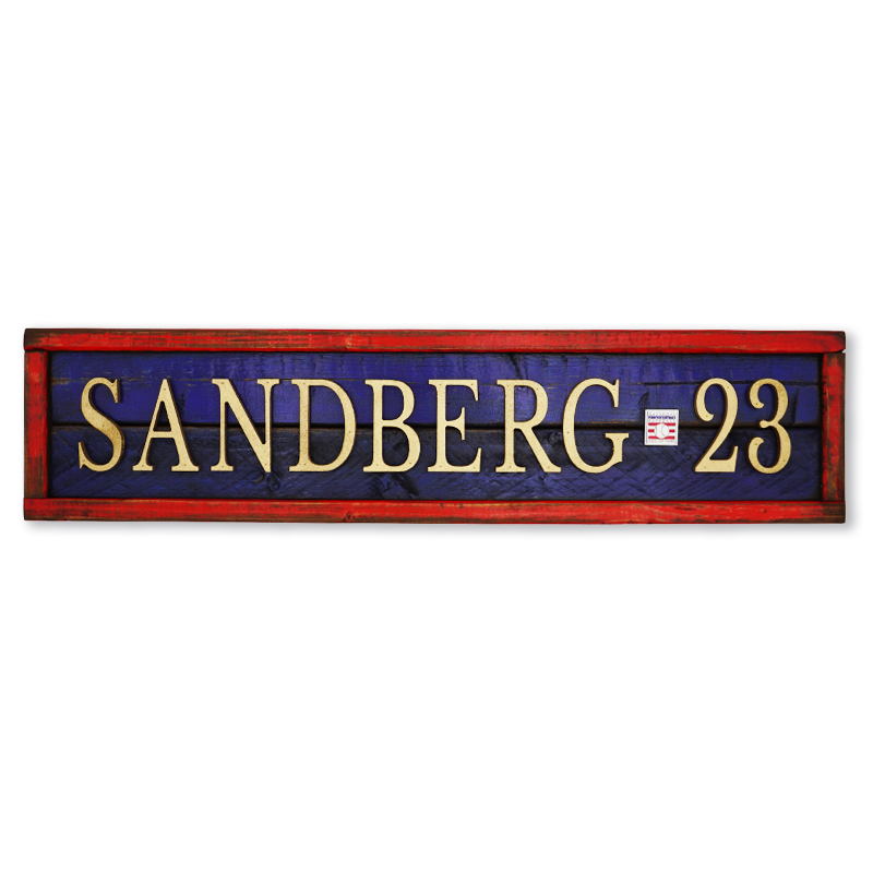 CHICAGO CUBS RYNE SANDBERG 25 INCH HANDMADE WOODEN SIGN Caps 47 BRAND