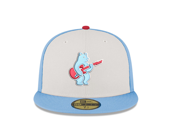 Chicago Cubs Blues Alt Bear 59FIFTY Chrome Red Cap by New Era Caps New Era