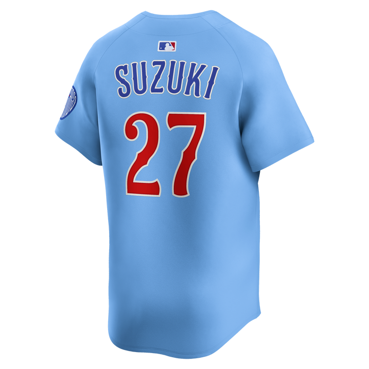 Chicago Cubs Seiya Suzuki Blues Alternate Limited Baby Blue Jersey by Nike Jerseys NIKE