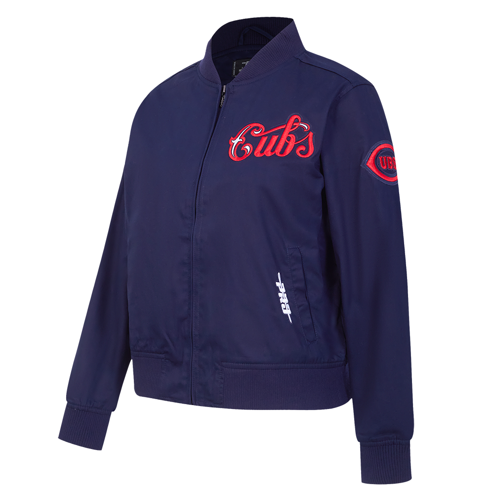 Chicago Cubs 1929 Logo Women's Bomber Jacket by Pro Standard Jackets & Outerwear PRO STANDARD