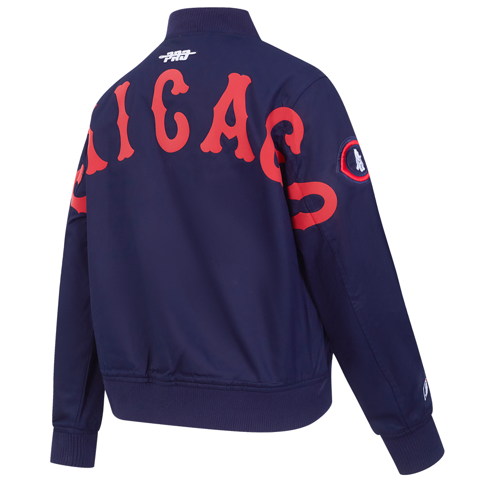 Chicago Cubs 1929 Logo Women's Bomber Jacket by Pro Standard Jackets & Outerwear PRO STANDARD