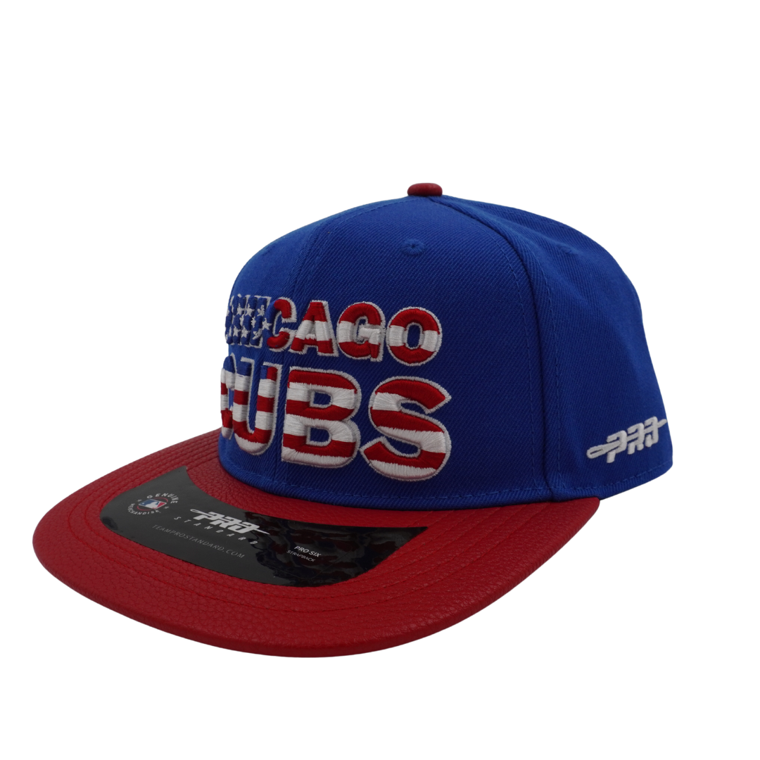 Chicago Cubs USA Flag Leather Adjustable Cap by Pro Standard PRO STANDARD