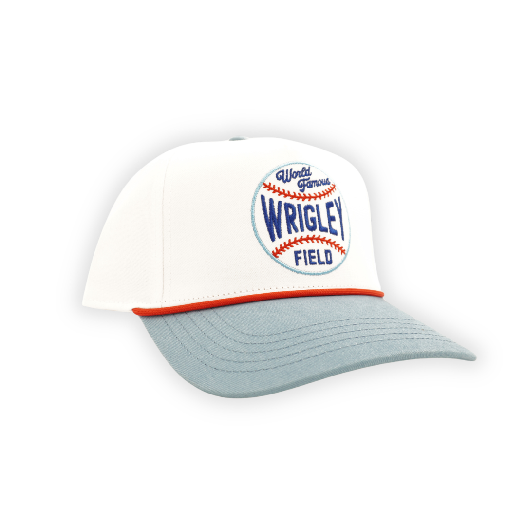 Wrigley Field Scottie Baseball Adjustable Cap in White/Light Blue by American Needle Caps AMERICAN NEEDLE