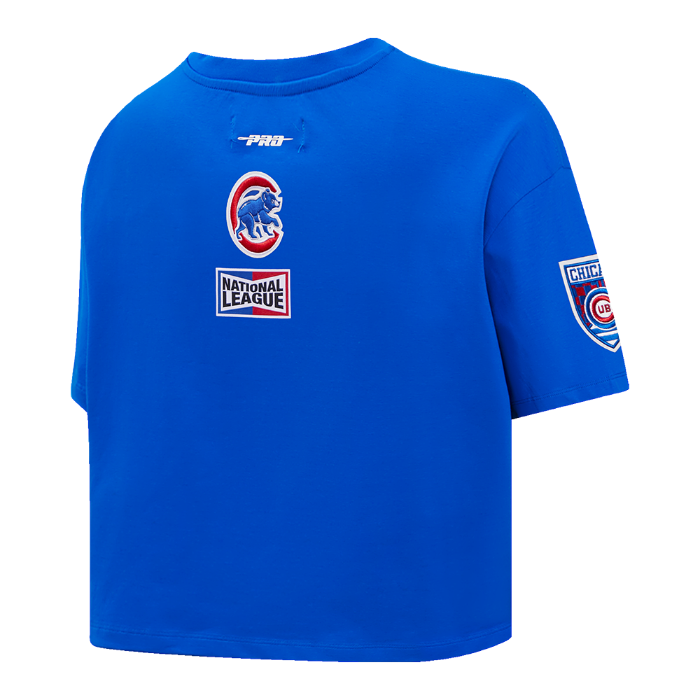 CHICAGO CUBS PRO STANDARD WOMEN'S FAST LANE ROYAL BOXY TEE Short Sleeve Tees PRO STANDARD