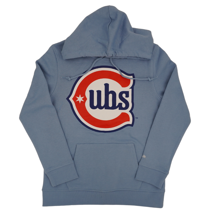 Chicago Cubs Blues Alternate Logo Women's Hoodie Light Blue by New Era Sweatshirts & Hoodies New Era