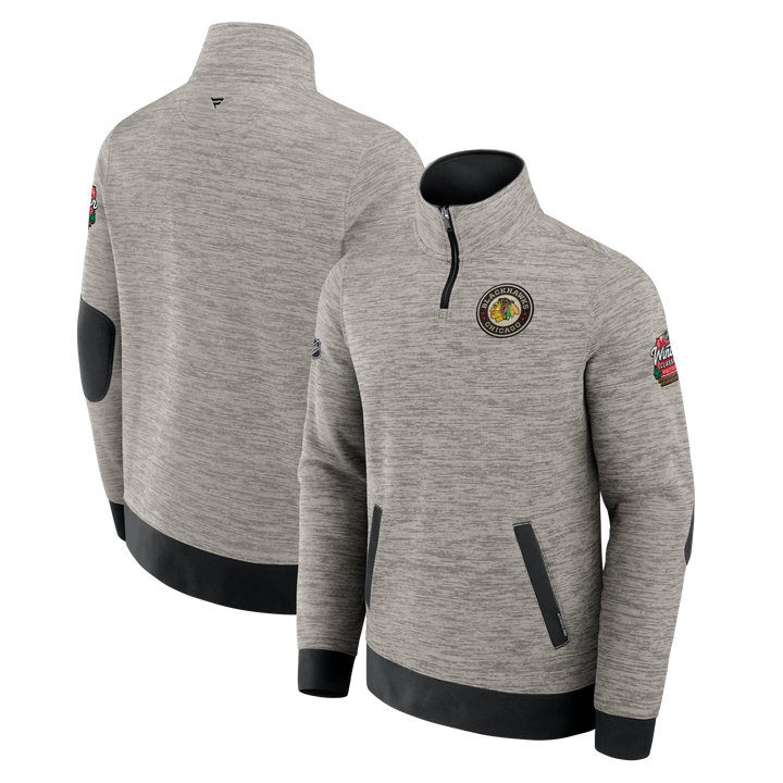 Chicago Blackhawks 2025 NHL Winter Classic Men's Grey Quarter Zip by Fanatics Jackets & Outerwear FANATICS