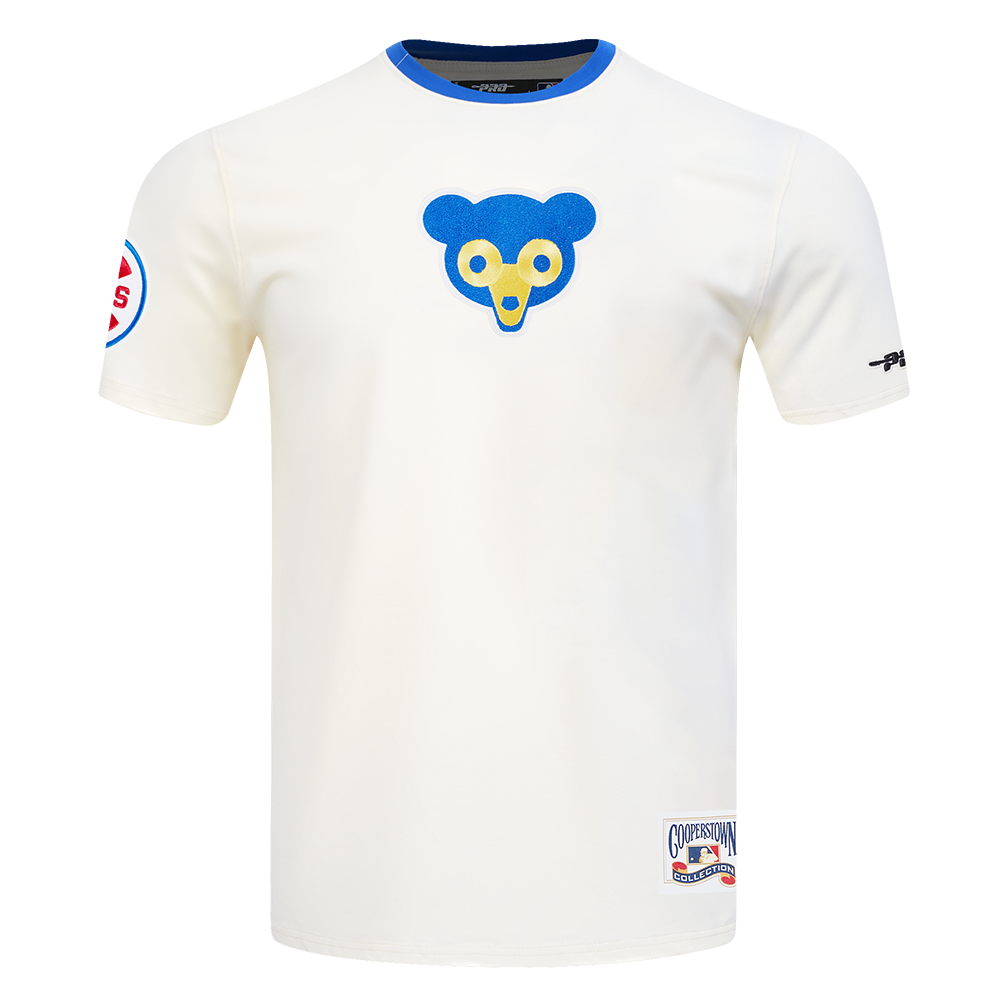 Chicago Cubs 1969 Cooperstown Ringer Tee in Cream by Pro Standard Shirts PRO STANDARD