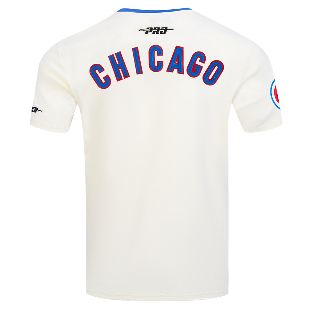 Chicago Cubs 1969 Cooperstown Ringer Tee in Cream by Pro Standard Shirts PRO STANDARD