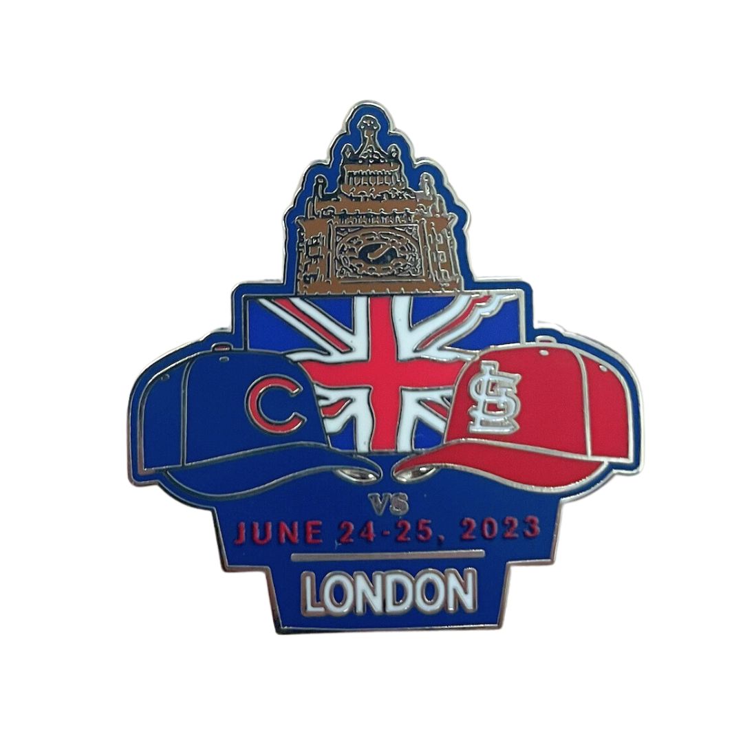 CHICAGO CUBS LONDON SERIES DUEL HATS PIN