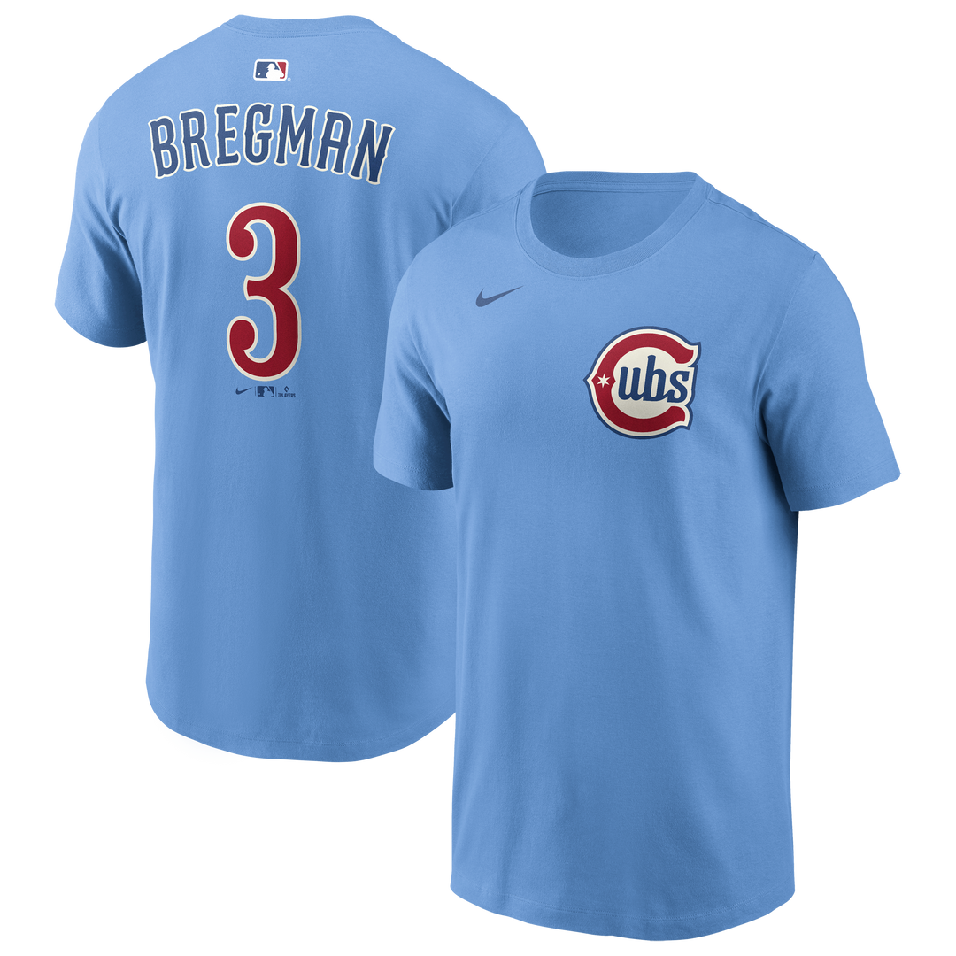 Chicago Cubs Alex Bregman Blues Alternate Name & Number Fuse Tee by Nike Shirts Nike