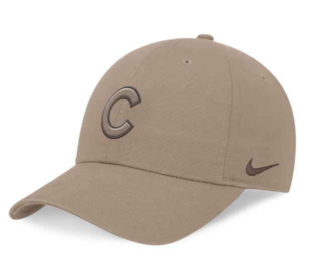 CHICAGO CUBS NIKE STATEMENT C LOGO KHAKI ADJUSTABLE CAP  NIKE