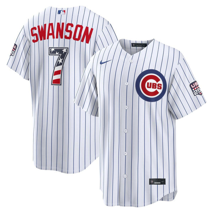 Chicago Cubs Dansby Swanson Home USA 250 Jersey by Nike