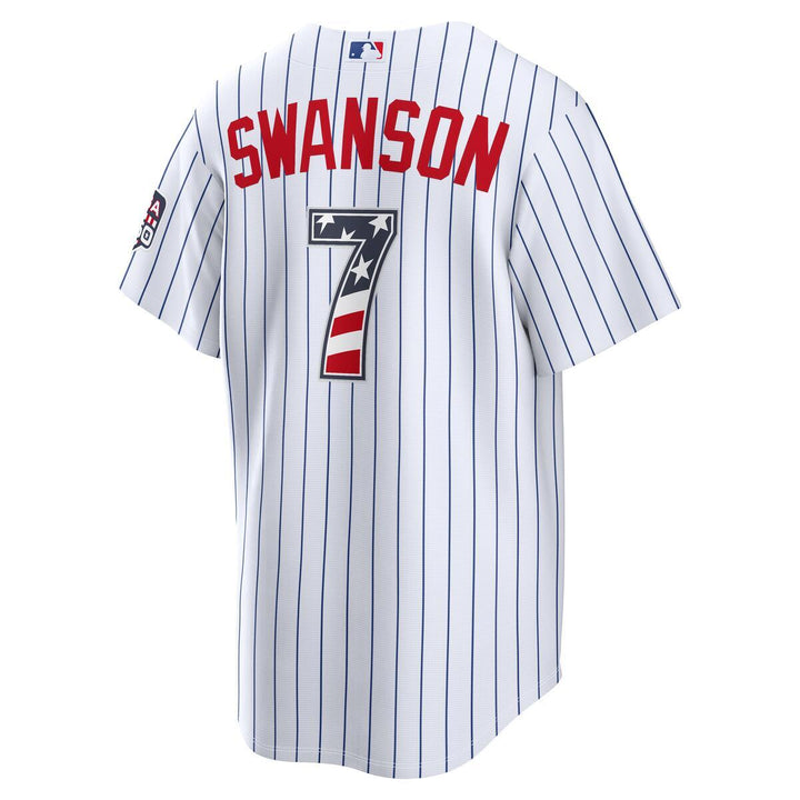 Chicago Cubs Dansby Swanson Home USA 250 Jersey by Nike