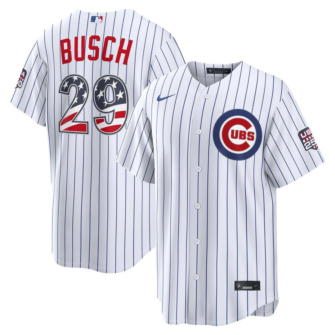 Chicago Cubs Michael Busch Home USA 250 Jersey by Nike50 NIKE USA