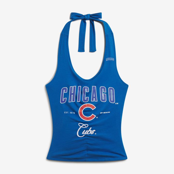 TNW CUB LOGO RUCHED HALTER TOP - 8/15 OFF SEASON