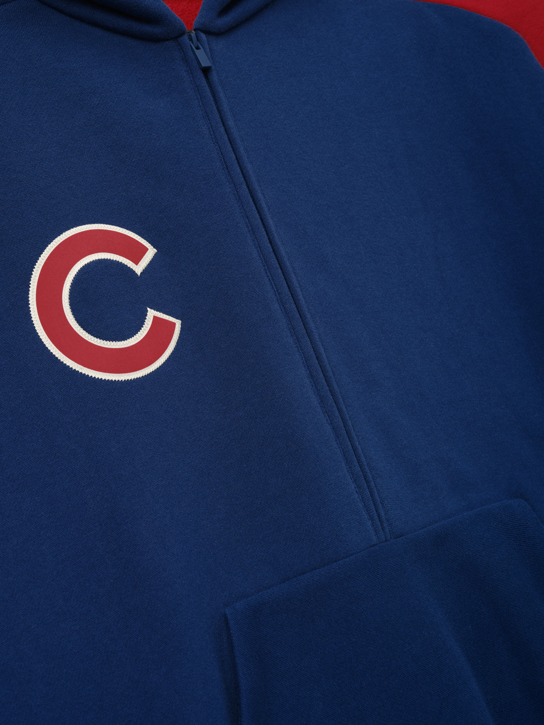 Chicago Cubs x Fear of God Raglan Half-Zip Hoodie in Royal/Red Sweatshirts &amp; Hoodies FEAR OF GOD