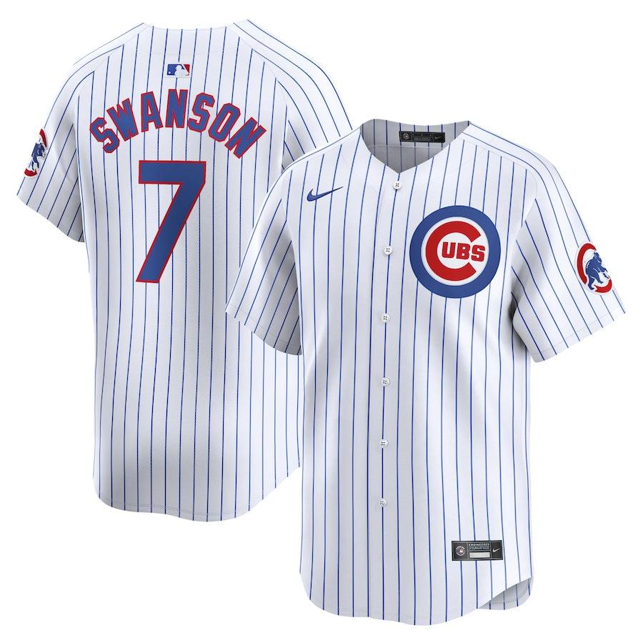 CHICAGO CUBS DANSBY SWANSON LIMITED PINSTRIPE HOME JERSEY