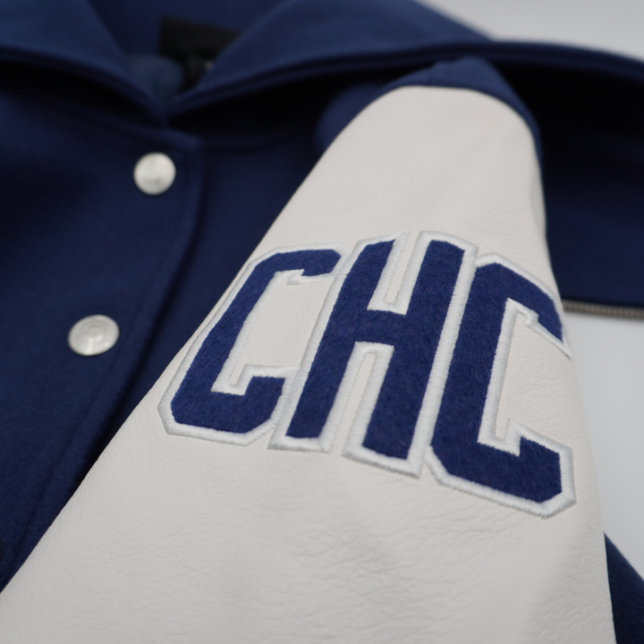 CHICAGO CUBS THE WILD COLLECTIVE WOMEN'S SAILOR VARSITY JACKET Jackets & Outerwear THE WILD COLLECTIVE