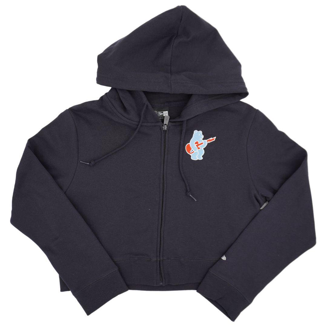 Chicago Cubs Blues Alternate Women's Cropped Navy Full-Zip Hoodie by New Era Sweatshirts & Hoodies NEW ERA CAP COMPANY INC