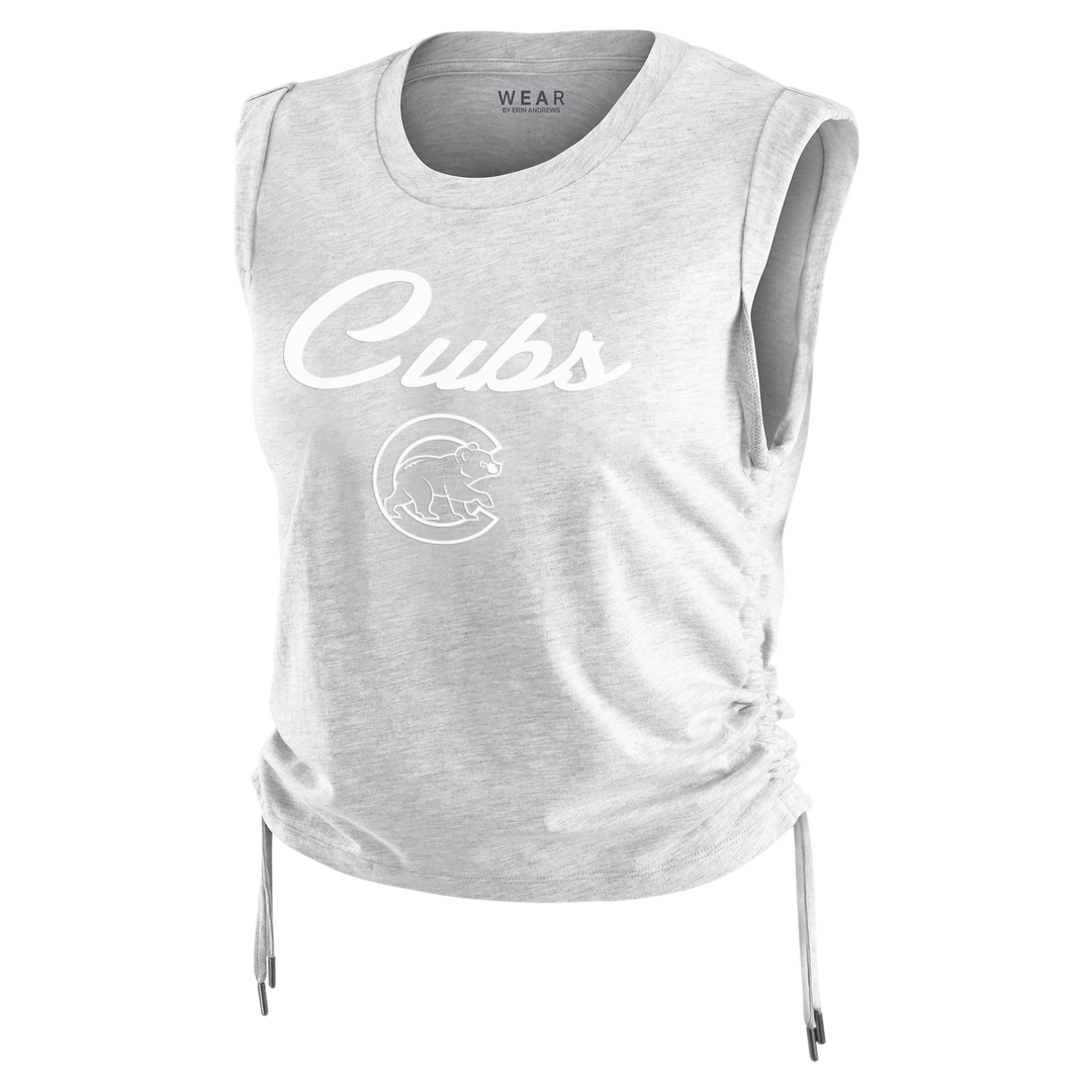 Chicago Cubs Women's Cinched Grey Tank by Wear by Erin Andrews TANK TOPS WEAR ERIN ANDREWS