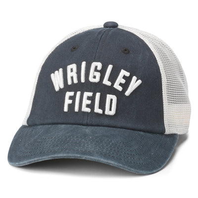 WRIGLEY FIELD WORDMARK BLUE TRUCKER CAP