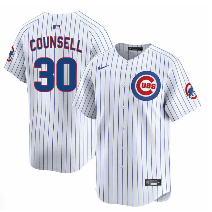 CHICAGO CUBS NIKE MEN'S CRAIG COUNSELL HOME LIMITED JERSEY