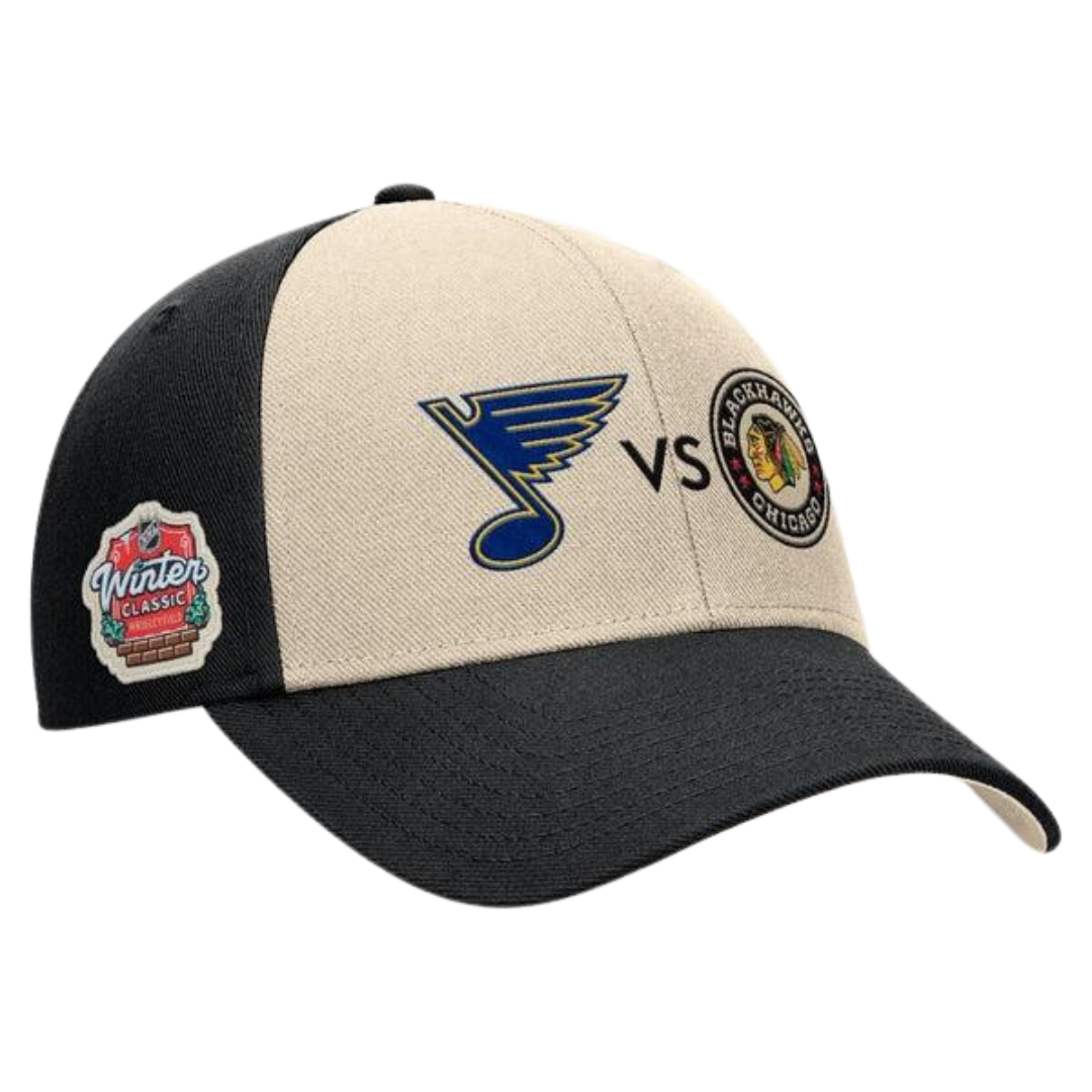 St. Louis Blues vs. Chicago Blackhawks Fanatics 2025 NHL Winter Classic Matchup Adjustable Hat Caps FANATICS