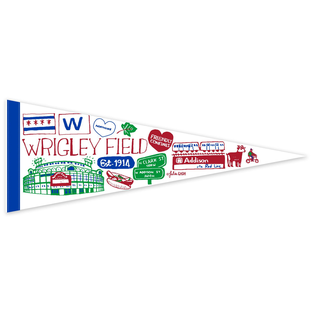 JULIA GASH x WRIGLEY FIELD PENNANT Home & Office NEIL ENTERPRISES