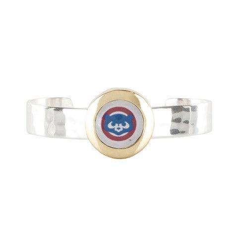 CHICAGO CUBS 1984 BEAR SILVER AND GOLD CUFFED BRACELET - Ivy Shop