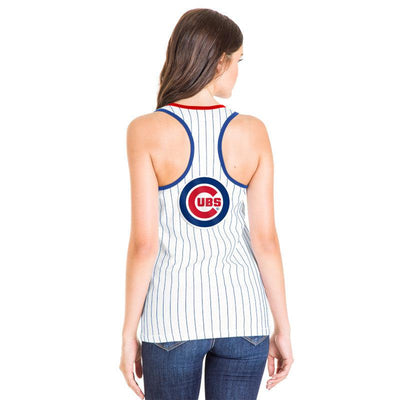 CHICAGO CUBS NEW ERA WOMEN'S GAMEDAY PINSTRIPE TANK