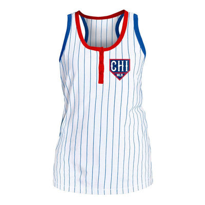 CHICAGO CUBS NEW ERA WOMEN'S GAMEDAY PINSTRIPE TANK