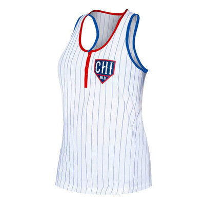 CHICAGO CUBS NEW ERA WOMEN'S GAMEDAY PINSTRIPE TANK