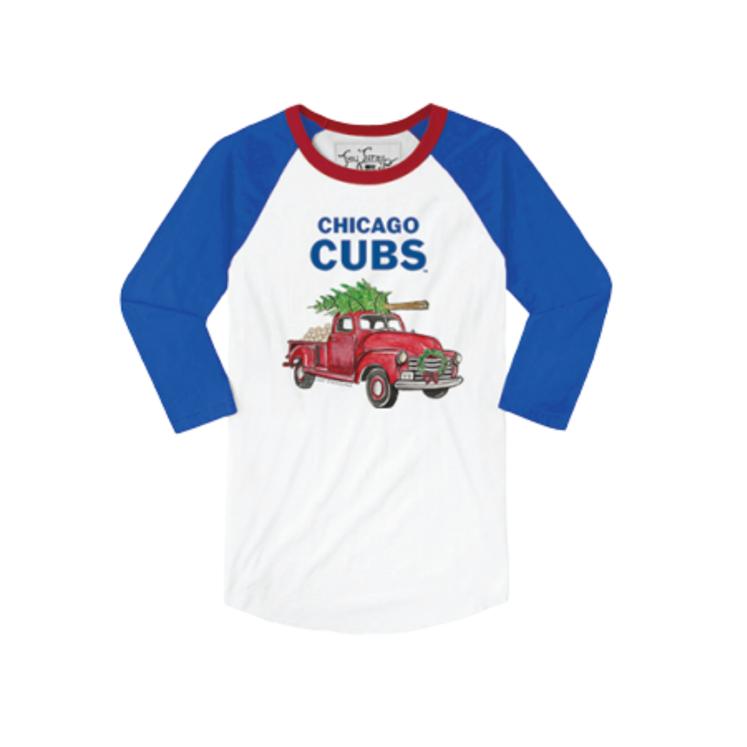 CHICAGO CUBS YOUTH RAGLAN RED TRUCK TEE