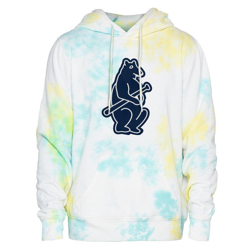 CHICAGO CUBS TEAL AND YELLOW TIE DYE HOODIE - Ivy Shop