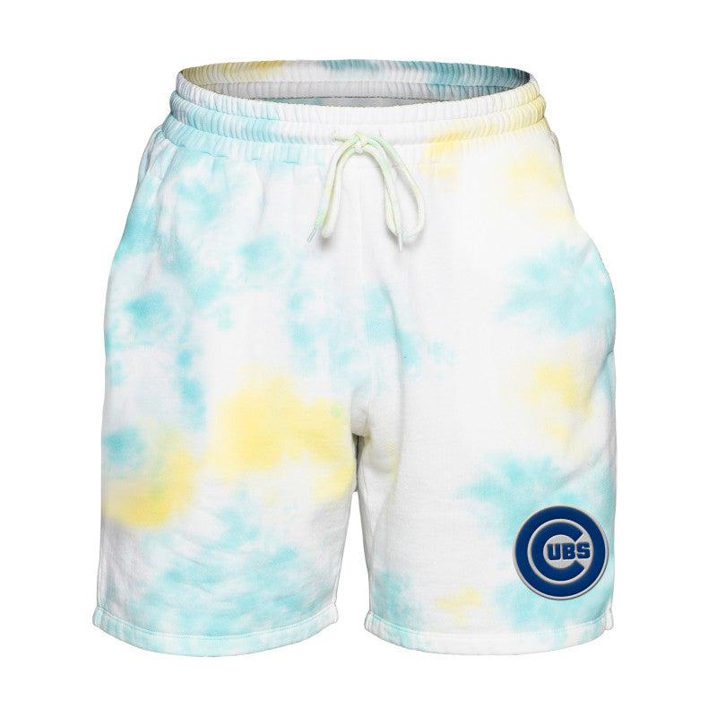 CHICAGO CUBS TEAL AND YELLOW TIE DYE SHORTS - Ivy Shop