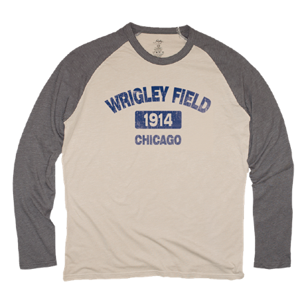 OAT AND GRAY WRIGLEY FIELD LONG SLEEVE TEE - Ivy Shop